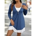 thumbnail image 6 of Cuteduck Plus Size Women’s Long Sleeve V-Neck Zipper Dress Autumn/Winter 1X-5X, 6 of 7