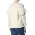 thumbnail image 2 of Ralph Lauren Womens Ruffle Long Sleeve Pullover Sweater, Beige, X-Small, 2 of 2