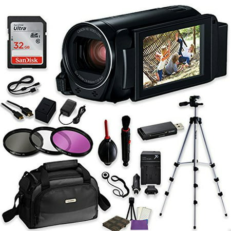 Canon VIXIA HF R800 Camcorder Video Professional Bundle with Sandisk 32 GB SD Memory Card + Filters + Canon Case + Accessory