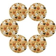 thumbnail image 2 of GZHJMY Halloween Pumpkin Skeleton Pattern Round Placemats, Durable Non-Slip Table Mat Heat and Stain Resistant Placemat for Kitchen Table Outdoor BBQ Activities, 4PCS, 2 of 6