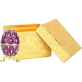 thumbnail image 1 of AVEKI Faberge Egg Trinket Box,Easter Egg Hinged Trinket Box with Scalelike Patterns Decorative Jewelry Box with Rhinestones Delicate Gift Display Ornament(Purple) 0516M, 1 of 8