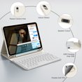 thumbnail image 3 of KVTVOU Keyboard Case for iPad A16 11 inch 2025 / 10th Generation 10.9 inch 2022, Detachable Wireless Keyboard Cover with Pencil Holder for iPad 11/10th Gen,  White, 3 of 8