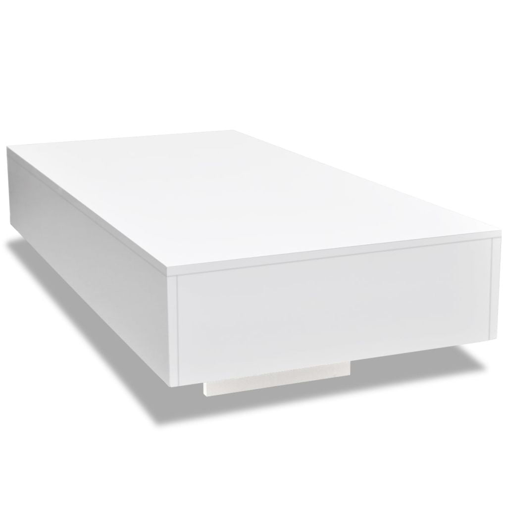 Kepooman Modern High Gloss Rectangular Accent Tea Side Table for Living Room, 45.3" x 21.7" x 12.2", White Kepooman Modern High Gloss Rectangular Accent Tea Side Table for Living Room, 45.3" x 21.7" x 12.2", White