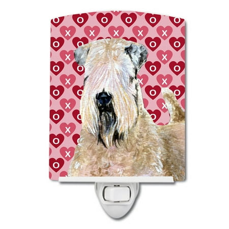 

Caroline s Treasures SS4493CNL Wheaten Terrier Soft Coated Hearts Love Valentine s Ceramic Night Light 6x4x3