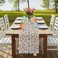 thumbnail image 4 of Table Runners 90 Inches Long Dress Scarves, Independence Day Farmhouse Coffee/Dining/Kitchen Table Runner for Living Room, 4th of July Red Blue Stripes Star Burlap 13x90 Inch, 4 of 9