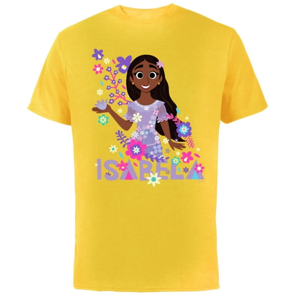 Disney Encanto Isabela Madrigal Floral - Short Sleeve Cotton T-Shirt for Adults - Customized-Yellow