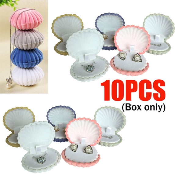 Shell Jewelry Storage Box Ring Earring Necklace Wedding Gift Display Storage 10pcs