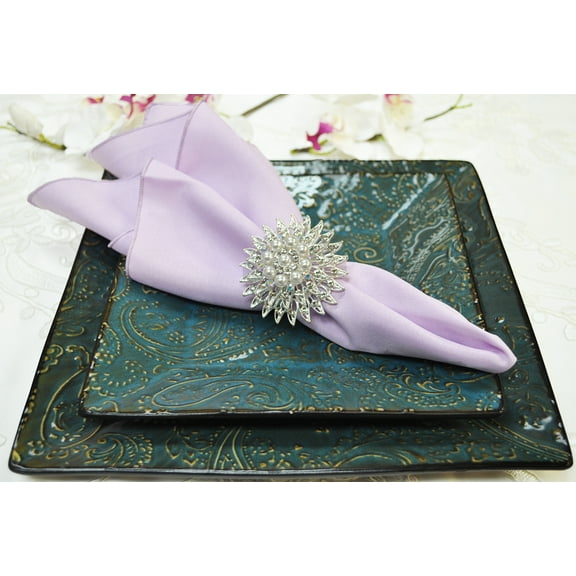 Wedding Linens Inc. (10 pcs) 17" x 17" Polyester Linen Napkins - Lavender
