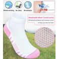 thumbnail image 4 of Womens Ankle Anti-blister Thick Cushioned Cotton Wicking Hiking Athletic Running Socks 5 Pairs, 4 of 6