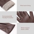 thumbnail image 4 of OZERO Winter Gloves Women PU Leather Touchscreen Gloves Windproof Water-resistant Gloves for Women, 4 of 8
