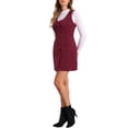 thumbnail image 4 of Vestido de tirantes para mujer Inspire Chic, vestido casual de pana con escote redondo en color burdeos, 4 of 6
