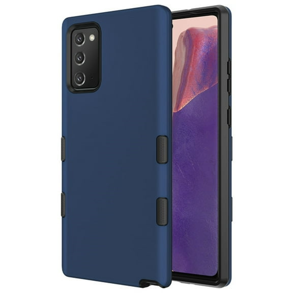 Samsung Galaxy Note 20 Phone Case Stylish Dual Layer Hard Back & TPU Rubber Silicone Body Protective Hybrid Armor Heavy Duty Grip Bumper Sturdy Shockproof Cover [NAVY] for Samsung Galaxy NOTE 20 /6.7"