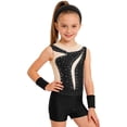 thumbnail image 3 of Haitryli Kids Workout Clothing Sets Tumbling Gymnastic Outfits Tank Ballet Unitard Clothes with Shorts B Black 8, 3 of 7