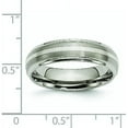 thumbnail image 6 of Chisel Titanium Brushed Center with Sterling Silver Inlay 6.2mm Ridged Edge Band - Ring Size 7.0, 6 of 8