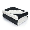 thumbnail image 4 of "Catalonia Sherpa Throw Blanket, Super Soft Comfy Micro Fleece Couch Blanket, Reversible Bed Throw TV Blanket, Comfort Caring Gift, Black, 50"" x 60"" ", 4 of 8