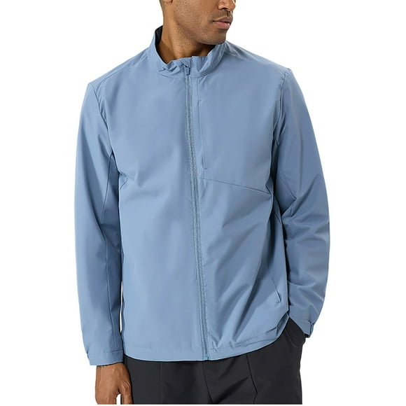 LIaqionyy Men's Windbreaker Jacket Raincoat Running Waterproof Full Zip Coats Hiking Jackets with Pocket