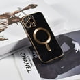 thumbnail image 5 of Compatible with iPhone 13 Pro Max Light Luxury Case for Women Girls,Soft TPU MagSafe Plating Electroplated Bling Case Slim Anti-Scratch Shockproof Protection Case for iPhone 13 Pro Max-Black, 5 of 13