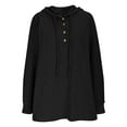 thumbnail image 5 of Timegard Oversized Hoodies for Women Fall Ribbed V Neck Button Long Sleeve Pullover Loose Comfy Tops, 5 of 6