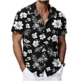 thumbnail image 3 of Busydd Hawaiian Shirts for Men Trendy Short Sleeve Print Button Down Shirt Men Summer Vacation Turndown Collar Beach Shirts 2XL, 3 of 9