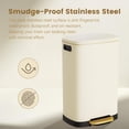thumbnail image 4 of Kitchen Trash Can with Lid Soft Close, 13 Gallon / 50L Stainless Steel Pedal Garbage Can, Heavy-Duty Fingerprint Proof Step Wastebasket with 20 Bags, Removable Bucket, Home Office, Cream Beige, 4 of 9
