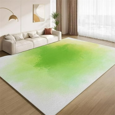 Modern Green Gradient Area Rug Minimalist Interior Design Carpet, Ultra-Thin Aesthetic Large Area Rug, Soft Non-Slip Washable Carpet For Living Room Bedroom Office-3' × 4' / 36" × 48" ( W × L )