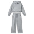 thumbnail image 5 of BOOMNY Girls 2 Peice Sweatsuits Back To School Long Sleeve Hoodies Sweatpants Sets for Kids Comfy Track Suits, 5 of 7