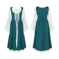 thumbnail image 3 of iiniim Kids Girl's Renaissance Dress up Halloween  Fancy Medieval Gothic High Waist Gown Maxi Dress Green 16, 3 of 7