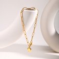 thumbnail image 5 of Paper Clip Link Bracelet for Women Stainless Steel Heart Charm Chain Bracelets Jewelry Gifts for Her, 5 of 7