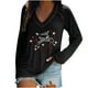 thumbnail image 2 of Puntoco moda mujer casual con cuello en V blusa de perforación caliente camiseta de manga larga tops de otoño Puntoco Puntoco-6651, 2 of 6