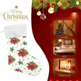 thumbnail image 4 of Poinsettia Flowers Christmas Stockings Plant Christmas Presonalized Large Stocking Sock, Set of 1 Xmas Party Winter Decor Candy Bag Family Holiday Gift, 17.7 Inch, 4 of 7