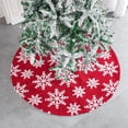 thumbnail image 7 of Mouliraty Red Christmas Tree Skirt with White Snowflake Pattern Design, 35.42 inches/48.03 inches, Perfect for Christmas Decorations and Gifts, 7 of 7