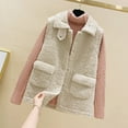 thumbnail image 3 of Veste d'Automne Sans Manches Sherpa pour Femmes, Gilet Léger Rembourré Décontracté, 3 of 6