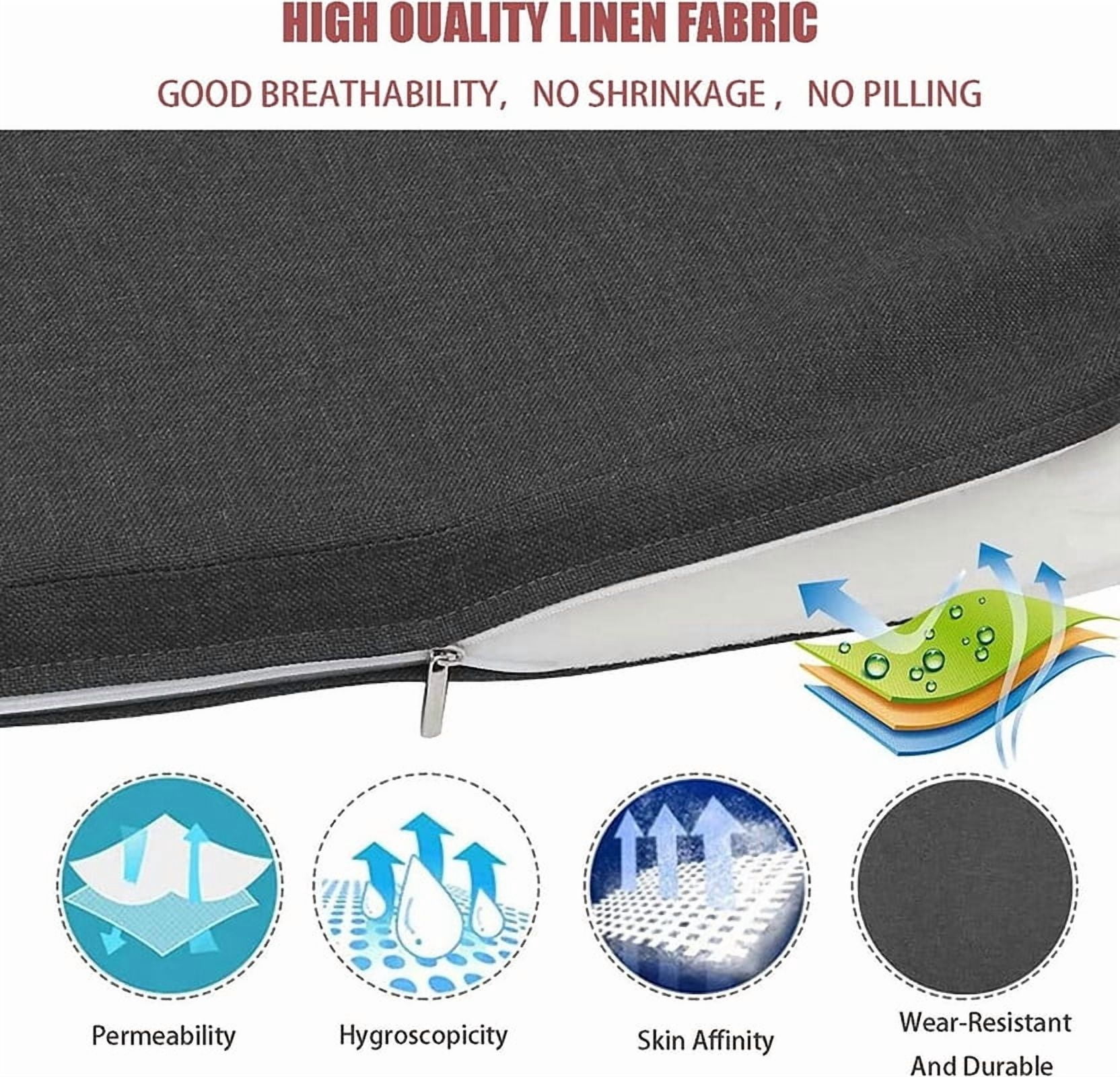 Bench Cushion Pads for Indoor/Outdoor Furniture/Window Seat Chair Sofa Couch Swing Garden 70D High-Resilience Upholstery Thickened Foam 3 Inch Thickness 2 Ties with Beige Non-slip Bottom