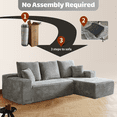 thumbnail image 6 of Wiilayok 107" Cloud Sectional Couch with L-Shape Chaise,Modern Modular Sofa with Deep Seat, Oversized Boneless Upholstered Couches for Living Room Bedroom,Gray(Plush Corduroy Fabric), 6 of 7