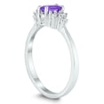 thumbnail image 2 of SZUL Women's 6X4MM Amethyst and Diamond Regal Ring in 10K White Gold, 2 of 4