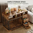 thumbnail image 6 of Acekid Dog Crate Furniture for Medium Small Dogs, Wooden Dog Kennel Indoor with Storage Shelves, 3 Drawers & Hidden Bowl, Modern Pet Cage Side End Table, 6 of 7