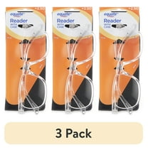 (3 pack) Equate Unisex Reader Glasses with Case, Plastic Lens, Clear Color,  2.50