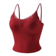 thumbnail image 5 of MEICHEN Womens Camisoles Lace Edged V Neck Tank Tops Spaghetti Strap Slim Fit Sexy Sleeveless Tops Summer Fall Essentials Fashion Clothes, 5 of 6