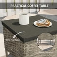 thumbnail image 6 of Outsunny 3 Piece Patio Furniture Set, Wicker Rocking Chairs with Coffee Table, Cushions, Outdoor Bistro Set for Porch, Garden, Gray, 6 of 9
