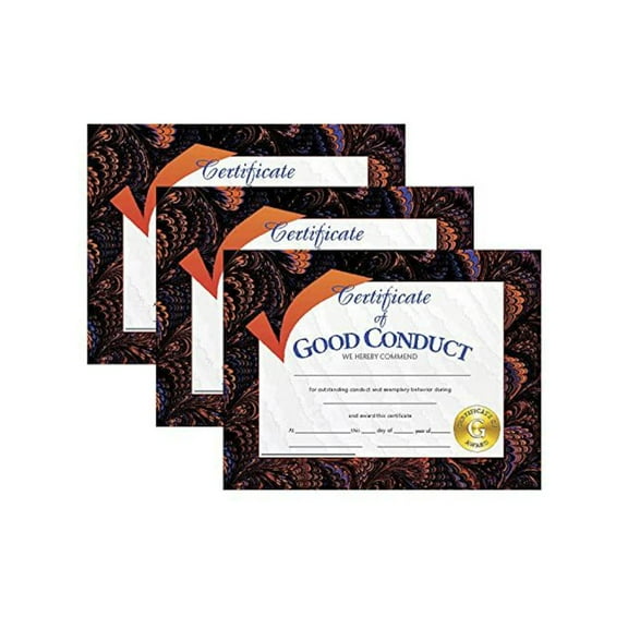 Hayes Publishing Certificate of Good Conduct, 8.5" x 11", 30 Per Pack, 3 Packs