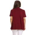 thumbnail image 3 of Made by Olivia Women's Basic Short Sleeve Open Front Cardigan [S-3X] - Made In USA, 3 of 4