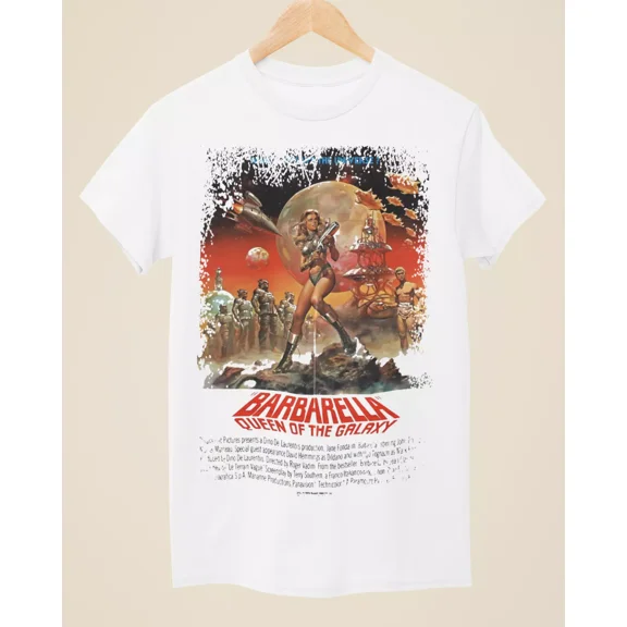 Reprint Rare Barbarella - Movie Poster Inspired Unisex White T-Shirt