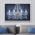 thumbnail image 2 of wall26 Framed Canvas Print Wall Art Navy Blue Pattern Crystal Chandelier Decorative Lights Digital Art Realism Contemporary Chic Relax/Calm for Living Room, Bedroom, Office - 16"x24" White, 2 of 5