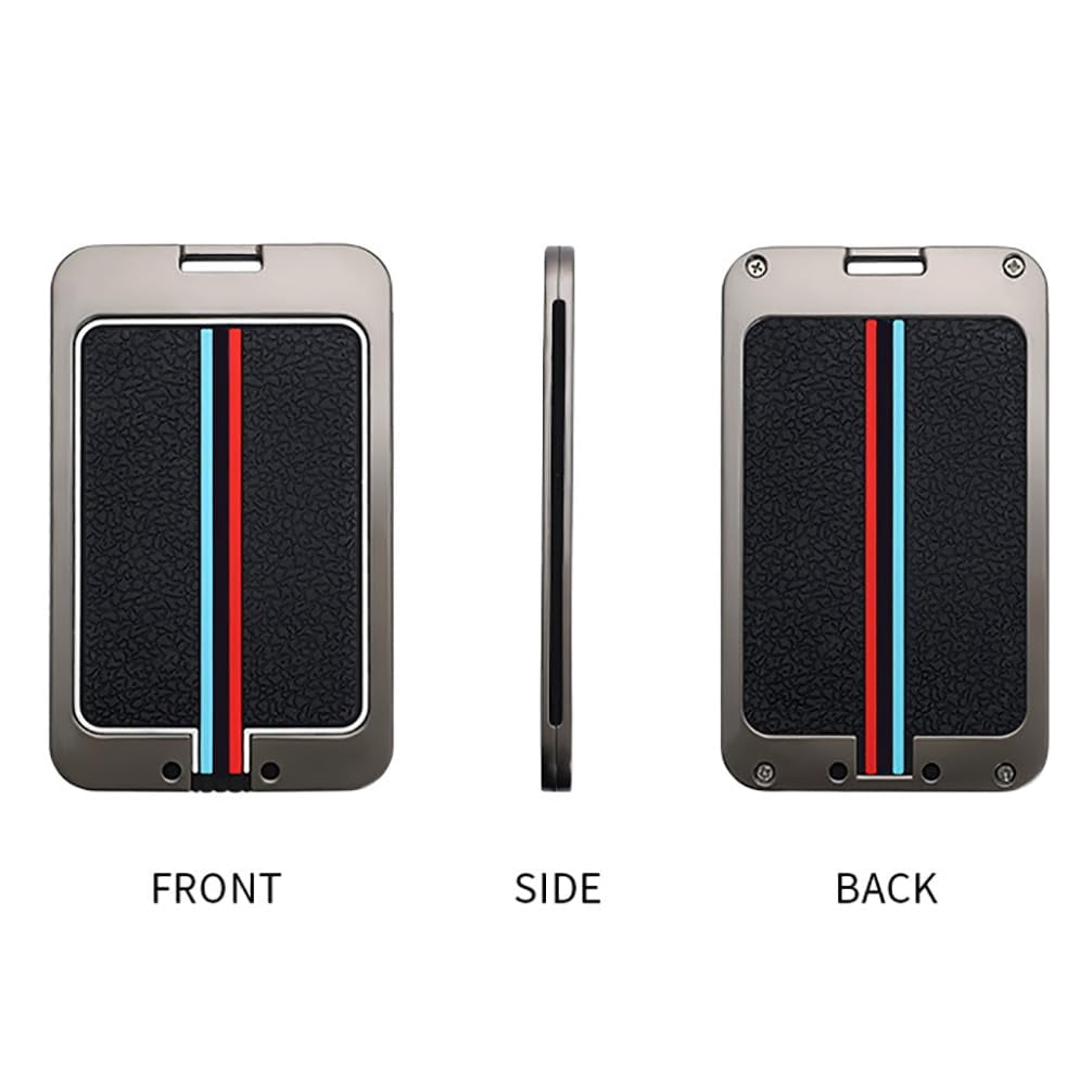 Key Fob Cover Compatible with Fit for BMW 5 Series 535LE 530LI New 3 Series X7 IX3 8 Series X5 Digital Key Card Case Metal Frame Silicone Remote Keychain Case Holder Protector