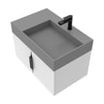 thumbnail image 2 of Amazon 30" White Wood Floating Vanity with Gray Top and Black Trim, 2 of 10