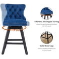 thumbnail image 6 of 2 Pack 26" Counter Height Swivel Bar Stools with Back & Footrest, Upholstered Kitchen Island Chairs with Nailhead Trim for Home Bar, Pub, Dining Room, 6 of 6