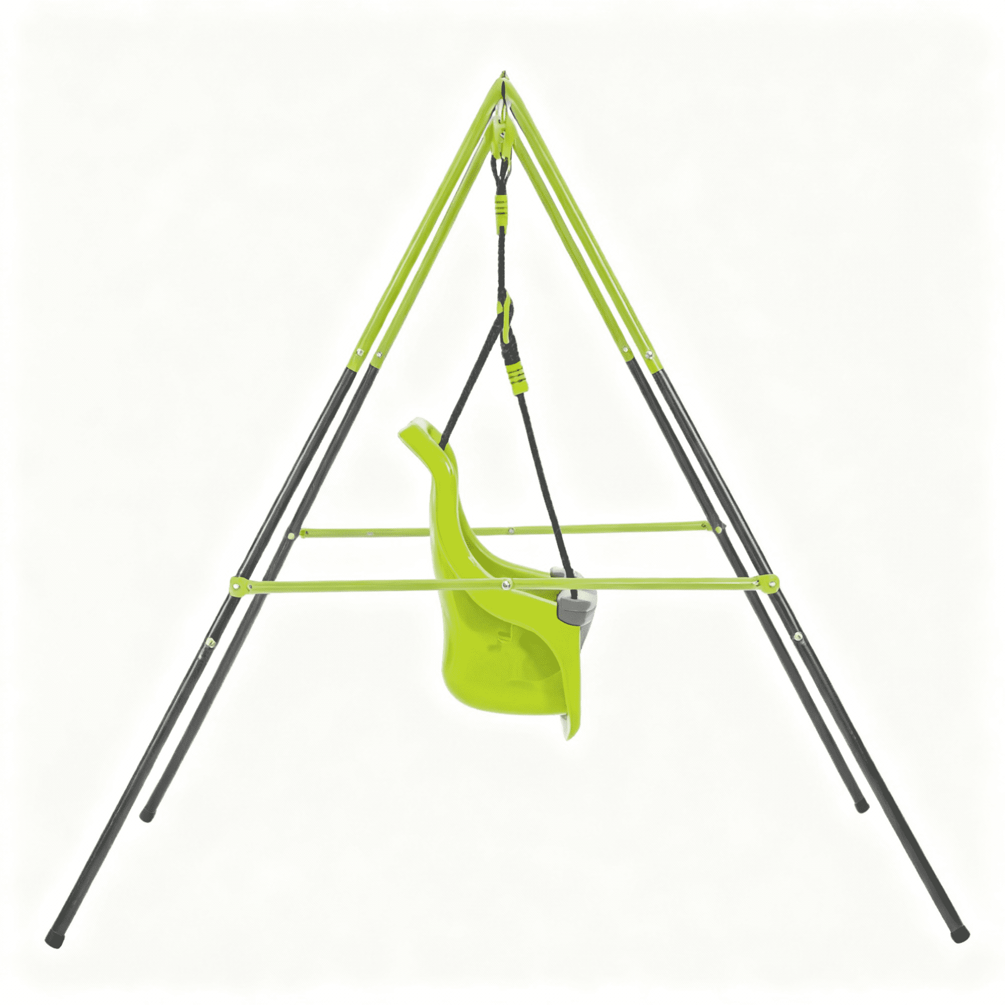 Indoor Outdoor Baby Swing with Safety Seat, Toddler Swing with Crotch Strap, Corrosion-Resistant Metal Frame for 6 Months to 2 Years Old, Max Load 25kg