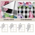 thumbnail image 5 of Spring Gnomes Swag Valances for Windows, Kitchen Curtains 36 Inch Length 2 Panels Set, Botanical Rose Leaves Black Buffalo Plaid Short Curtains for Small Windows Rod Pocket Cafe Curtains 28"x36", 5 of 8