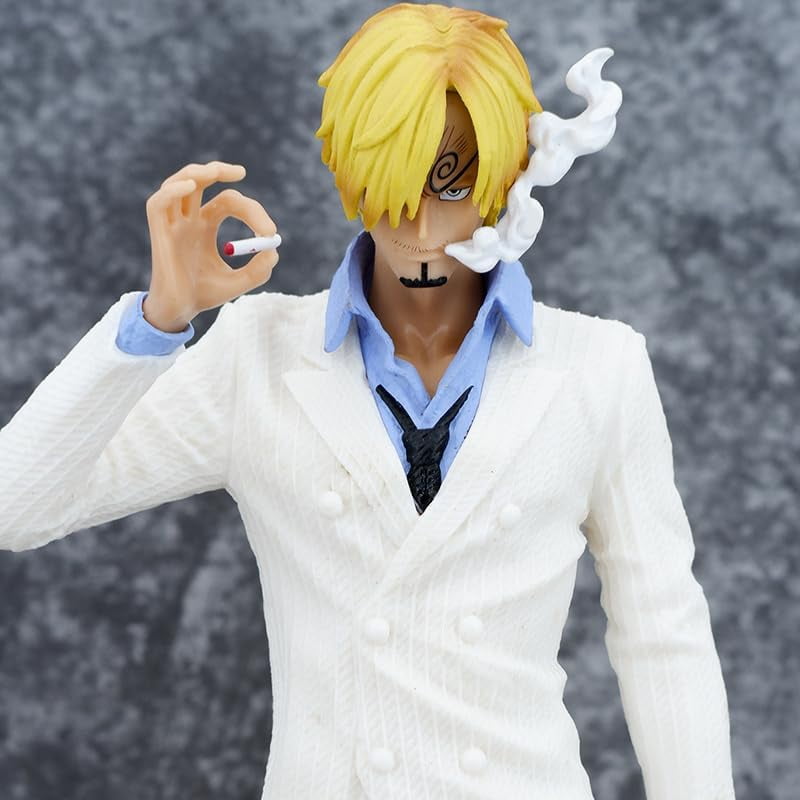 Sanji Figure Standing Base Fantasy Suit Sanji Figurine 36cm/14.1inch Anime Character Collection Game Character Statue Model Ornament Gifts (White)