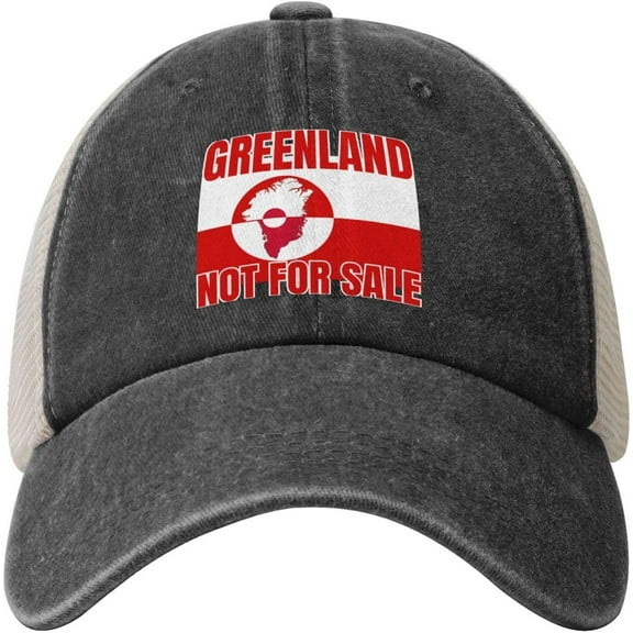 Greenland is Not for Sale Hats I Love Greenland Cap Denim Mesh Hat